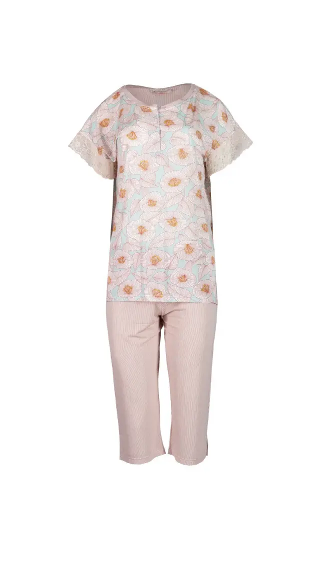 S777 - Type - PIJAMA BLOSSOM STRIPE CAPRI