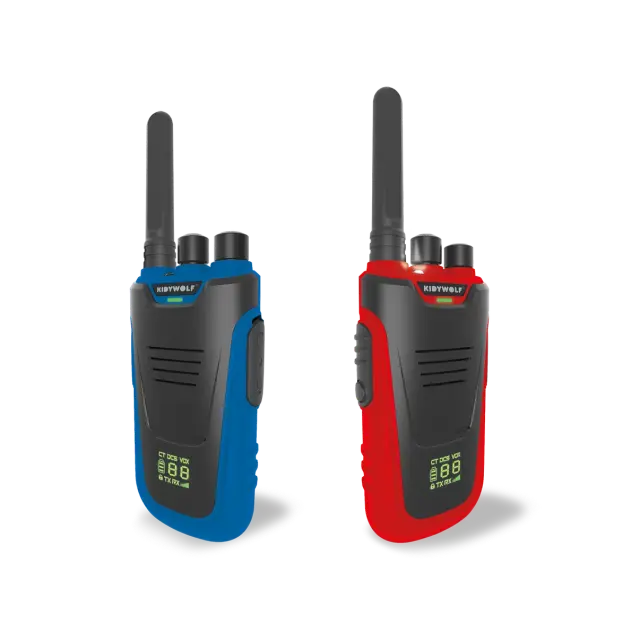 KIDYWOLF KIDYTALK Σετ 2 Επαναφορτιζόμενα Walkie Talkies με Εμβέλεια έως 6 χλμ. & Φακό Μπλε/Κόκκινο (5+ ετών) 180125