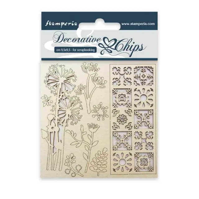 Διακοσμητικά Chipboard Stamperia - Flowers and Tale 9.5x9.5cm - 1τεμ