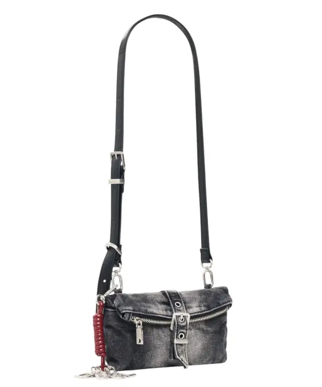 Desigual - Γυναικεία Τσάντα Ώμου Half Logo Denim 26WAYD01-2070 Μαύρο 3