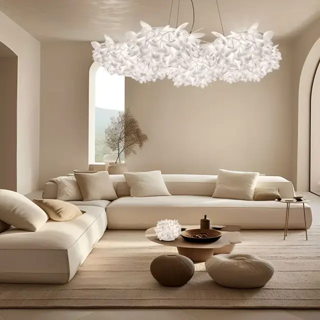 Κρεμαστό Φωτιστικό Veli 7 White Ø130cm Dimmable Άσπρο