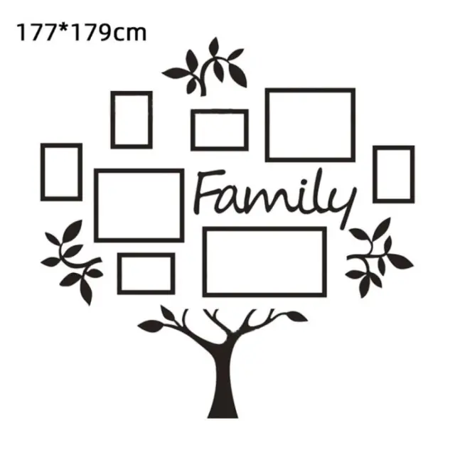 Διακοσμητικό Αυτοκόλλητο Τοίχου Photo Tree Wallpaper "Family- Black OEM