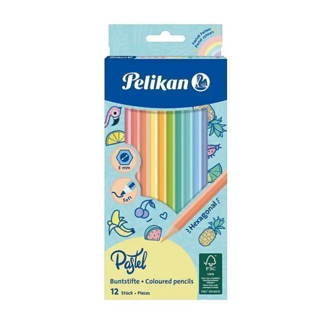 Pelikan Ξυλομπογιές Pastel 12 χρώματα (701143)
