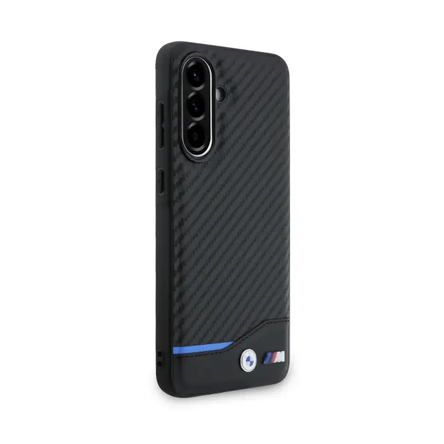 BMW M PU Carbon Blue Line Case for Samsung Galaxy A56 Black 3