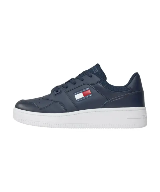 Tommy Hilfiger - Ανδρικά Δερμάτινα Sneakers Tjm Retro Basket Ess EM0EM01395-C1G Μπλε Ναυτικό - 46 2