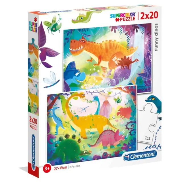 Παζλ Super Color Funny Dinos 2x20 τμχ / 24755 (AS Company)