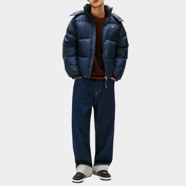 Tommy Hilfiger - Ανδρικό Πουπουλένιο Μπουφάν Puffer Tjm Alaska DM0DM22036-C1G Μπλε Σκούρο - 2XL 3