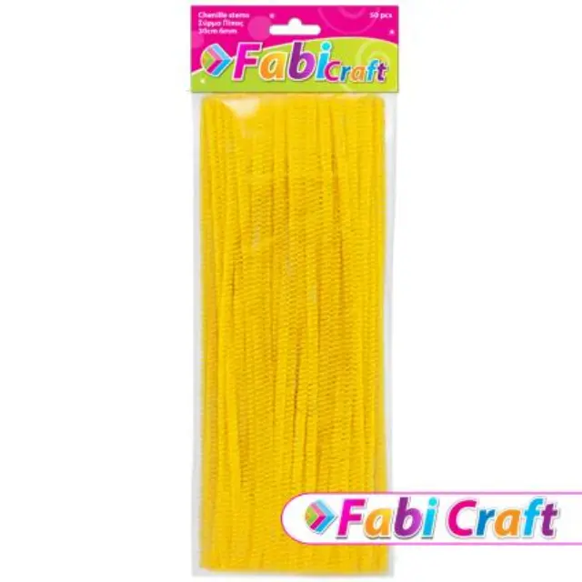 Σύρμα Πίπας Fabi 0.6x30cm 50τεμ Κίτρινο