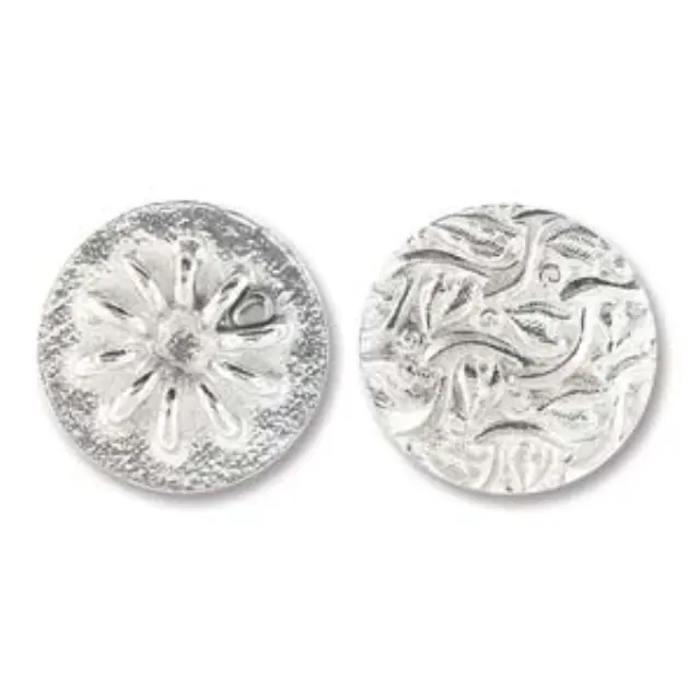 Σύνδεσμος Στρογγυλός Wild Leaves Ø21mm - Silver - 2τεμ