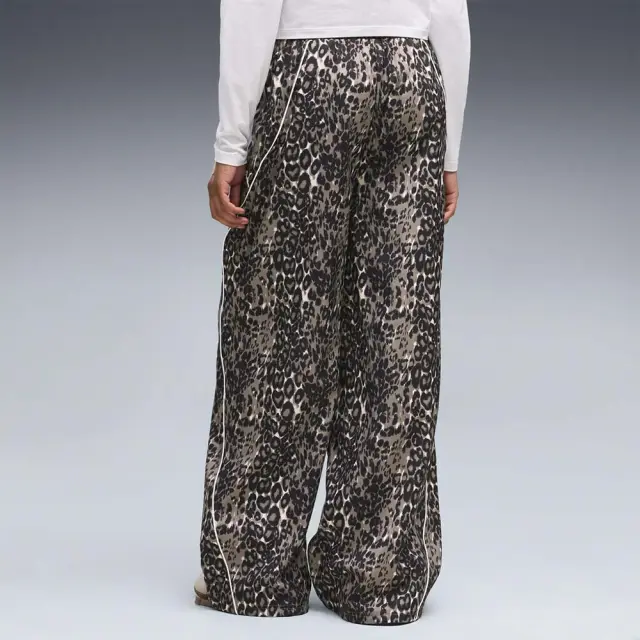 Puma Women's Sport Animal Relaxed Allover Print Wide Leg Woven Pants Μπεζ 694005-81 (Puma) 2