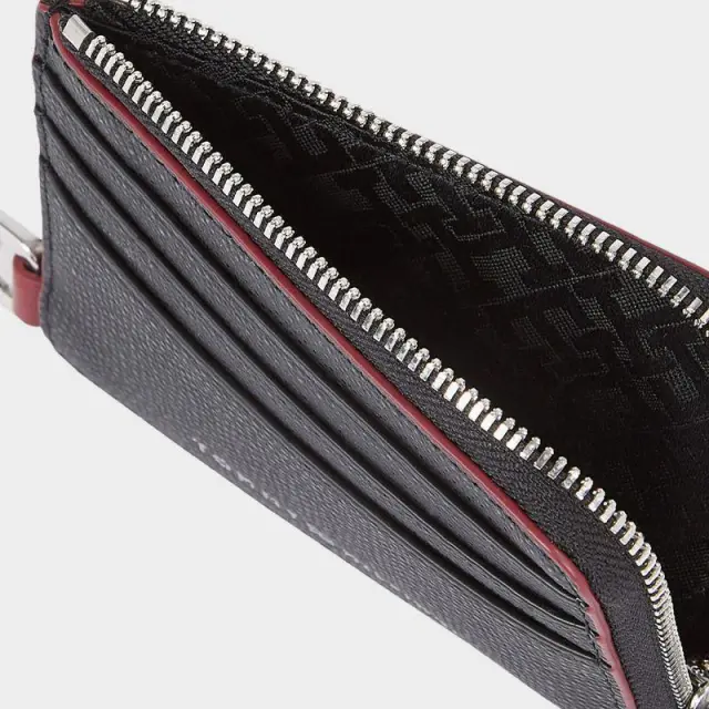 Tommy Hilfiger - Ανδρικό Δερμάτινο Πορτοφόλι Th Struc Leather Cc With Zip AM0AM11939-BDS Μαύρο 3