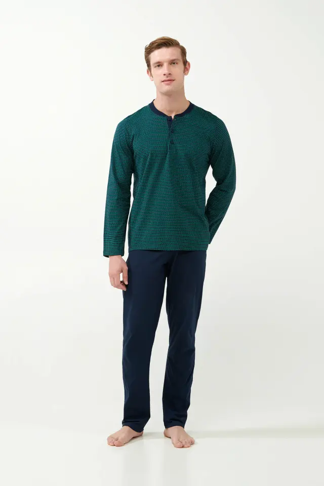 Uomo Di Vamp Ανδρική Πιτζάμα 100% Βαμβάκι S. Jersey Με Γεωμετρικό Μοτίβο 2