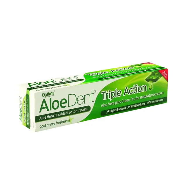 Οδοντόκρεμα triple action Aloedent Optima Fluoride, sls free / 100ml