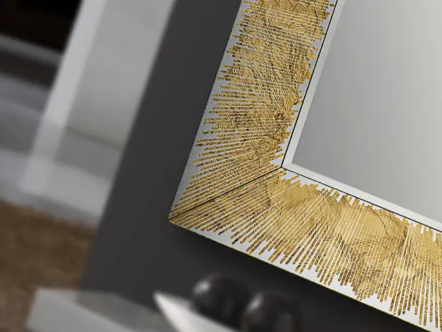 Aurora 569106 – Καθρέπτης 120x80 cm με Χρυσό Φύλλο & Λάκα MDF 3