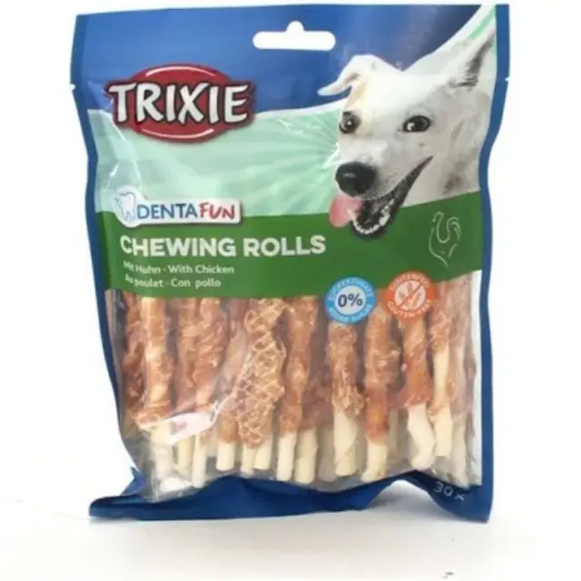 Κόκκαλο Σκύλου Trixie Denta Fun Rolls Κοτόπουλο 30 τεμάχια των 12cm/240gr
