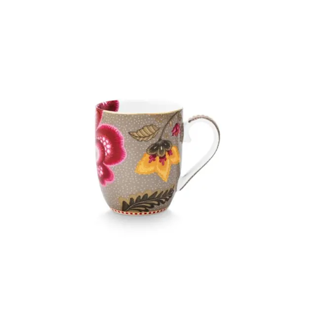 Pip Studio Σετ 2 Πορσελάνινες Κούπες 200ml / Set 2 Mugs in a Gift Box: Blooming Tales Fantasy (Khaki) 3