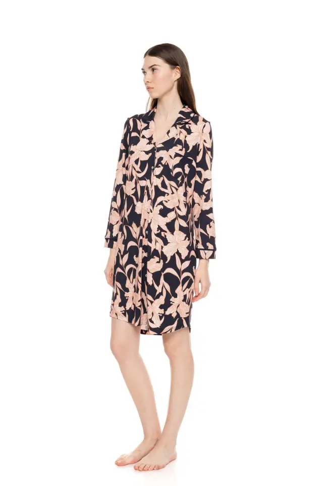 W1508 - Type - NIGHTGOWN BUTTONED ORANGE LEAF 2