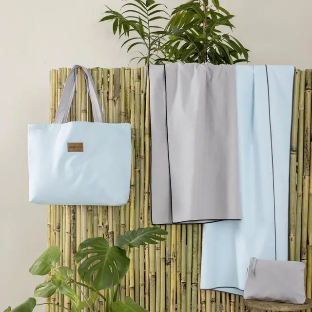 Τσάντα Θαλάσσης διπλής όψης Riva - Aqua / Gray Σιέλ, Γκρι Τσάντα 37x54 3