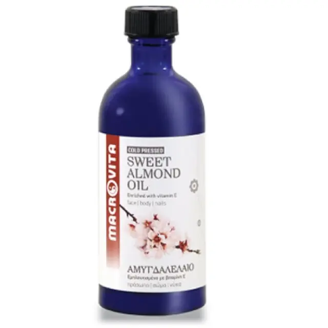 Macrovita Cold Pressed Sweet Almond Oil In Natural Oils With Vitamin E Face, Body, Hair + Nails 100ml