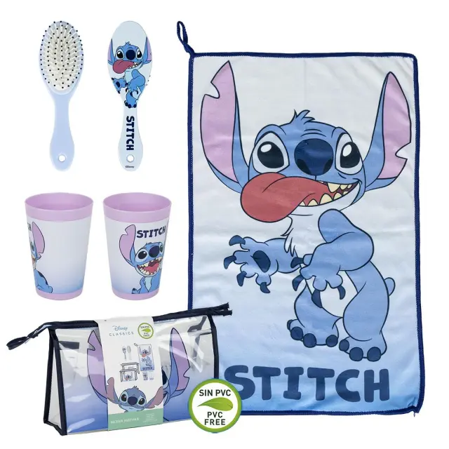 Cerda σετ ομορφιάς STITCH Beauty Set 3pc Σετ Βούρτσα, Ποτήρι + Πετσέτα (2500002859)