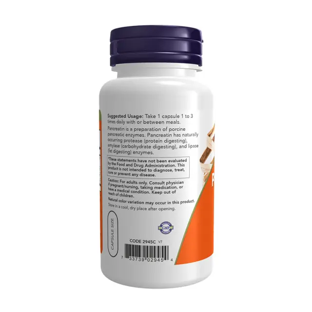 Now Foods Pancreatin 2000 - Digestive Support 100 Capsules 3