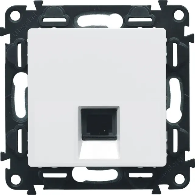 RJ 11 telephone socket Valena Life - with cover plate - white
