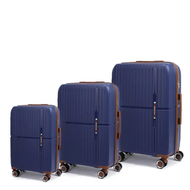 Βαλίτσες σκληρές Newcom N1596 (PP) σετ (σετ 3 τεμαχίων) 56x22x37 cm + 67x22,5x43 cm + 76x29x49 cm μπλε - Small