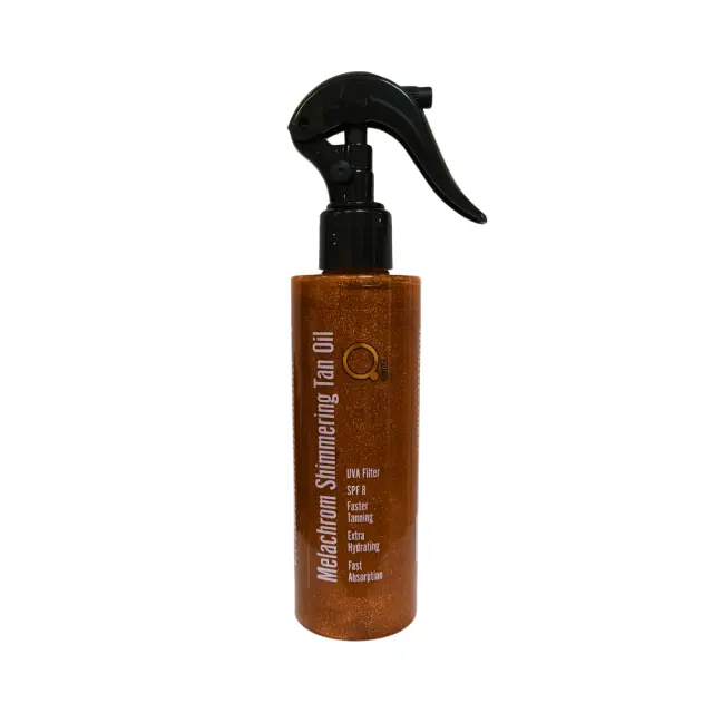 Melachrom Shimmering Tan Oil SPF8 UVA 60ml & Travel Size Refill by Qure - Λάδι μαυρίσματος με γκλίτερ - 2