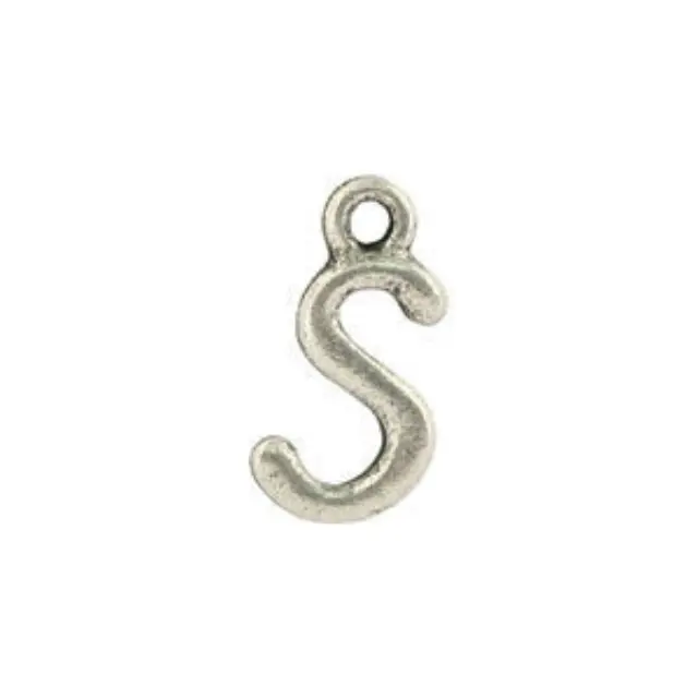 Διακοσμητικό Χυτό Pewter - Γράμμα S - Antique Fine Silver - 2τεμ