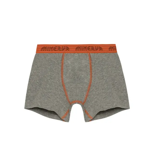Minerva Παιδικό-Εφηβικό Boxer Αγόρι Orange - Διπλό Πακέτο, Χρώμα Γκρι-Μαύρο - 8 Y 3
