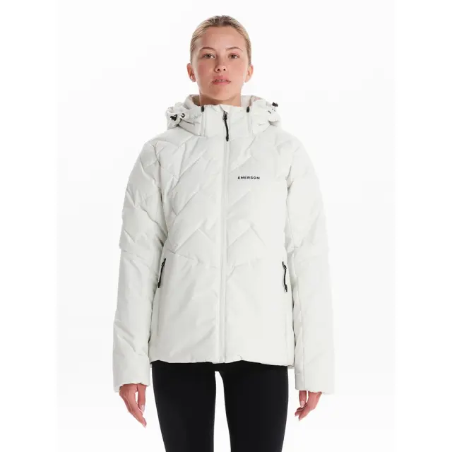 Emerson Hooded Puffer Jacket (242.EW10.39-OFF WHITE) - Λευκό