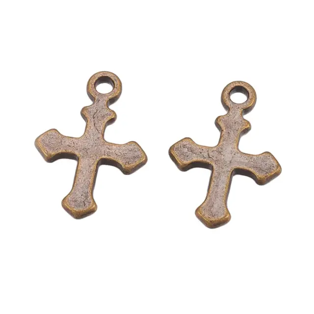 Μεταλλικό Κρεμαστό Σταυρός Antique Bronze 19x12.5x1.5mm - 20τεμ