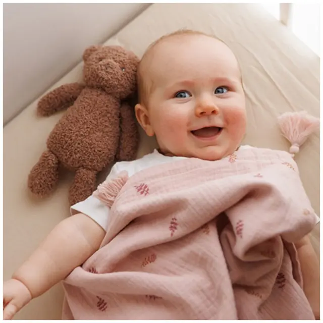 Βρεφική Κουβέρτα Μουσελίνας BabyOno Ροζ 100% Βαμβάκι BN1566/01 2