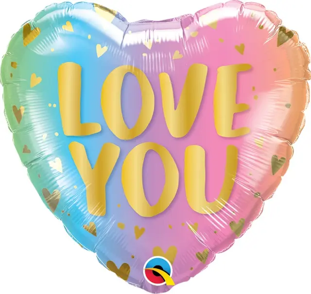 Μπαλόνι Φοιλ 18 Love You Pastel Ombre & Hearts / 45 εκ