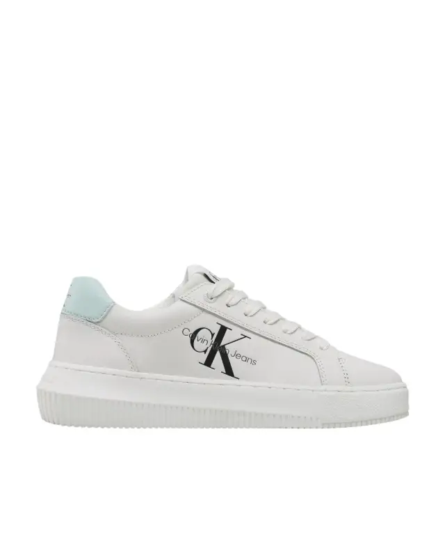 Calvin Klein - Γυναικεία Δερμάτινα Sneakers Chunky Cupsole Mono Wn YW0YW00823-0LF Λευκό