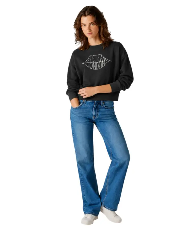 Pepe Jeans - Γυναικεία Μπλούζα Φούτερ Crew Neck Bernis PL5800042-999 Μαύρο - XL 3