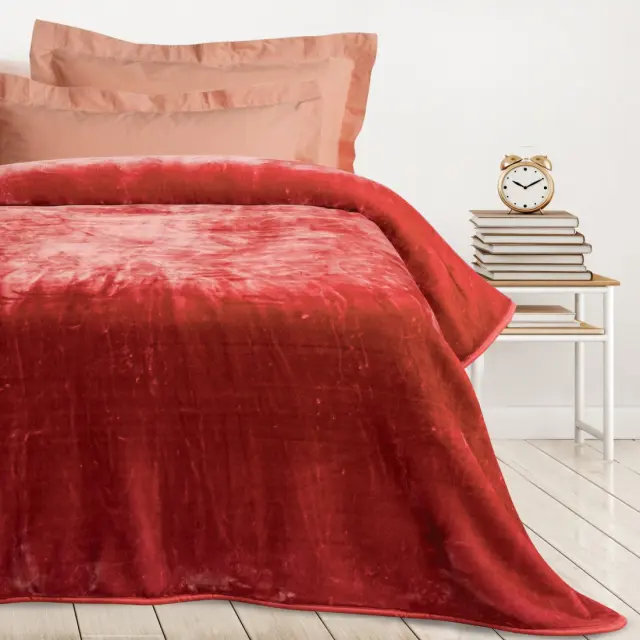 Κουβέρτα 160x220 Μονή Velour 700gsm Das Home 0295 Nude 100% Ακρυλικό