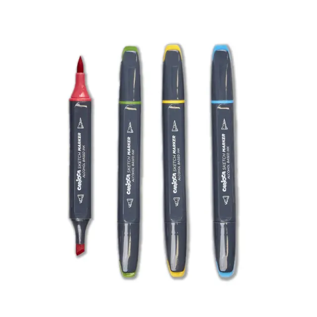 Carioca Plus Sketch Marker Μαρκαδόροι Αλκοόλης με Διπλή Μύτη (Soft Brush & Chisel Tip) 10τμχ 45241 2