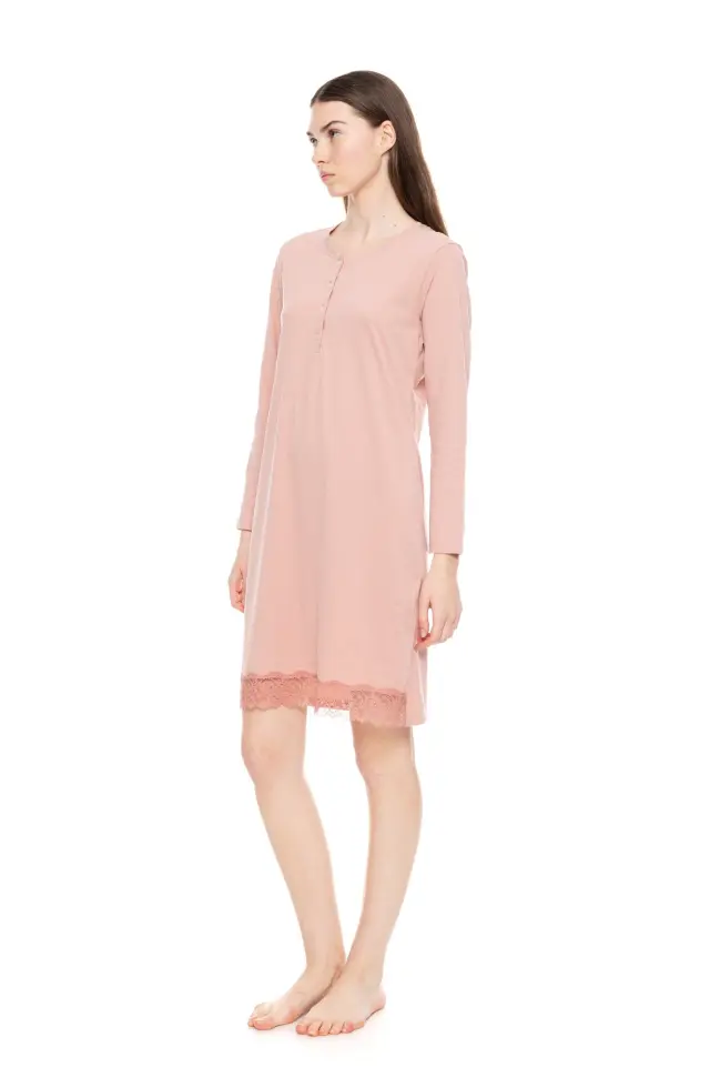 W1595 - Type - NIGHTGOWN SOLID PINK FLOWER 2