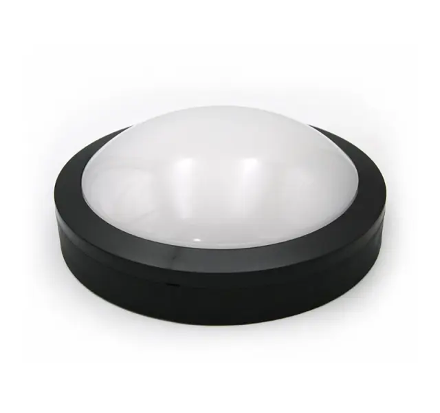 LED ΠΛΑΦΟΝΙΕΡΑ PC ΣΤΡΟΓΓΥΛΗ Φ230mm 18W 4000K IP65 ΜΑΥΡΗ