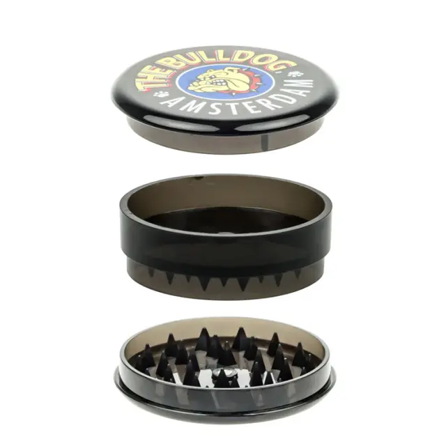 The Bulldog Amsterdam Grinder Διάφανο Πλαστικό Μαύρο 60mm - 3 Parts 2