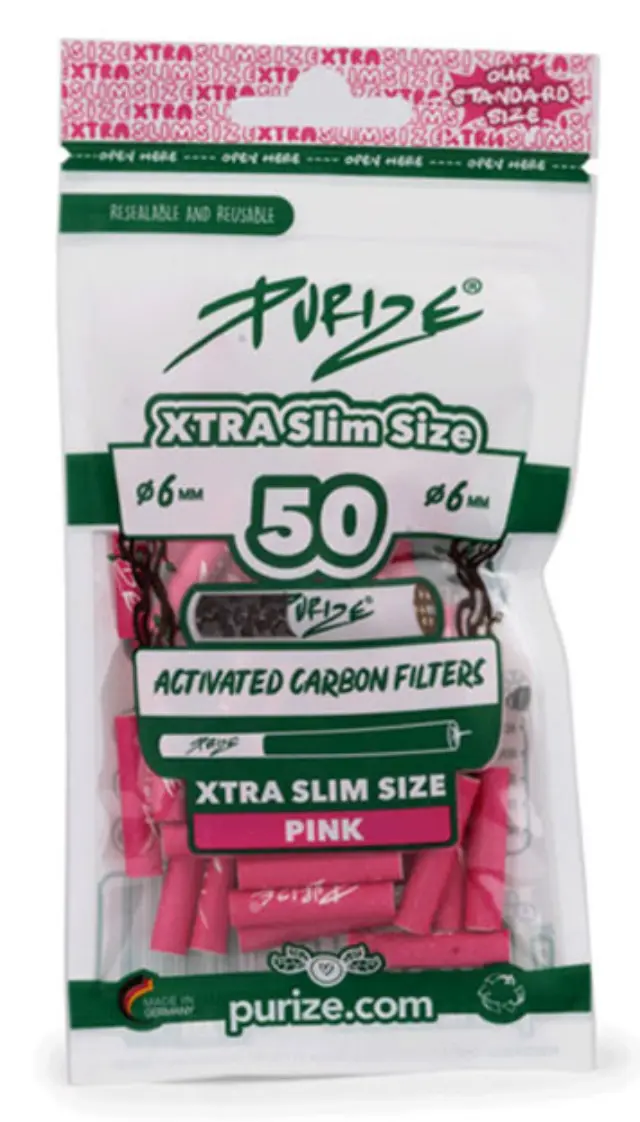 Φίλτρο Purize Extra Slim 50 Ενεργού Ανθρακα 6mm - Ροζ