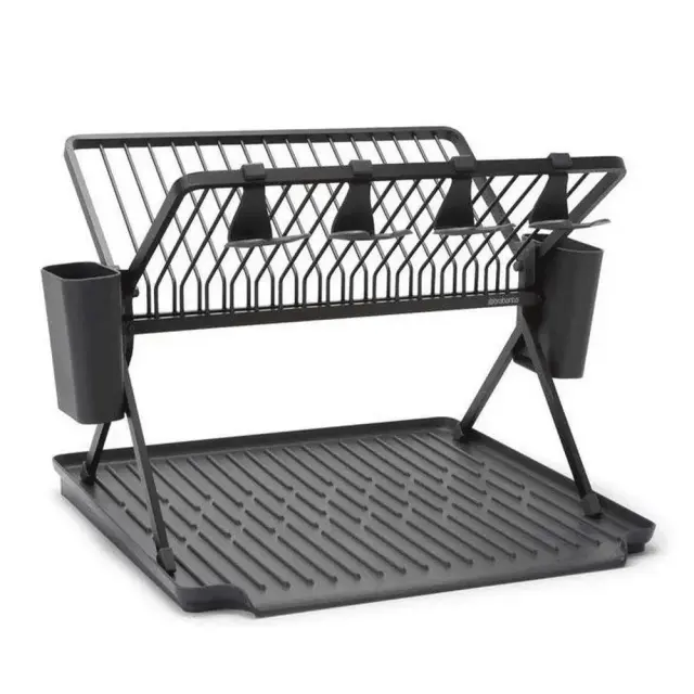 Brabantia Στεγνωτήρας Πιάτων Αλουμινίου SinkSide Large 42 x 51 x 33 cm Dark Grey