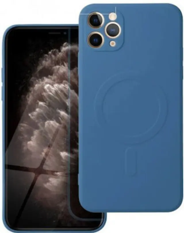 Θήκη Real Smooth Silicone Magsafe Apple iPhone 11 Pro Max (6.5") Blue