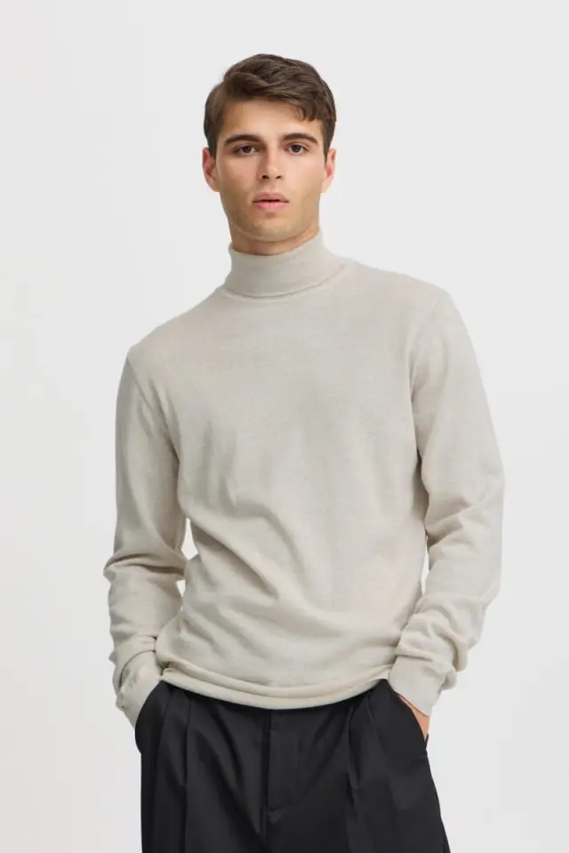 Casual Friday Ανδρικό KONRAD 501483 Πλεκτό Ζιβάγκο Slim-Fit Μάλλινο – Light Sand - XXL