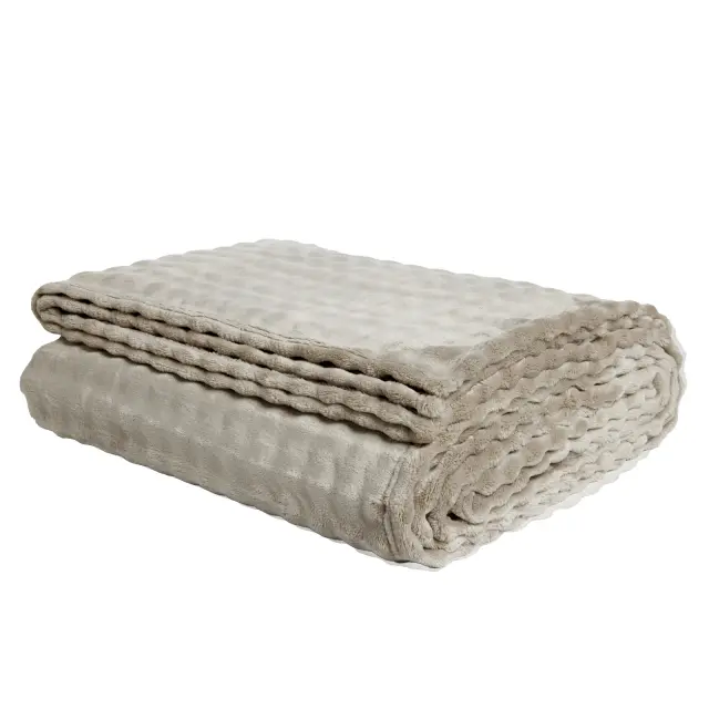 Κουβέρτα 240x260 King Size 350gsm Fleece Das Home 1370 Taupe 100% Πολυέστερ 3