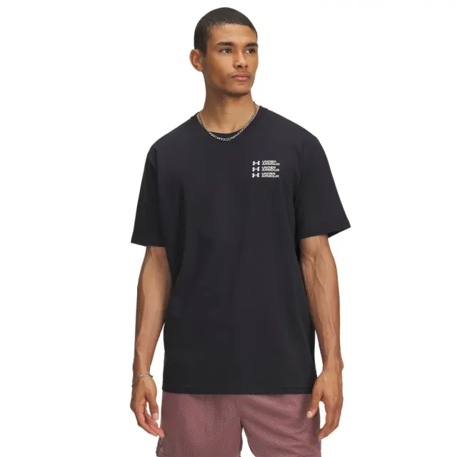 Under Armour Triple Stack Logo T-Shirt (6004173-001) - Μαύρο