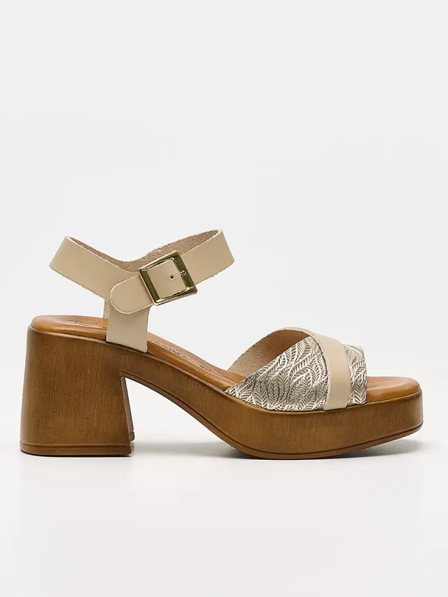 Comodissima Πέδιλα Γυναικείο δέρμα Χρυσό COM/338003 BEIGE/PLATINO 3