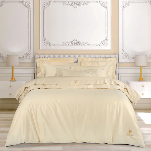 Σετ Σεντόνια 250x270 King Size Classic Greenwich Polo Club 2334 Cream Χωρίς Λάστιχο100% Βαμβακοσατέν