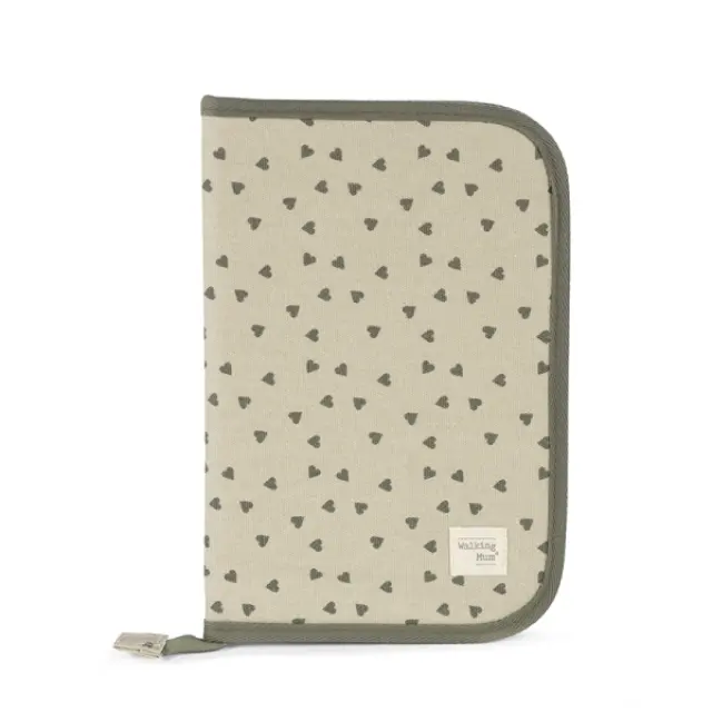 Θήκη Βιβλιαρίου Poppy Olive Hearts 2